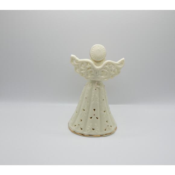 Vintage Angel Figurine – Porcelain Gold Trim – Candle Holder – Holding Bird - Picture 3 of 6